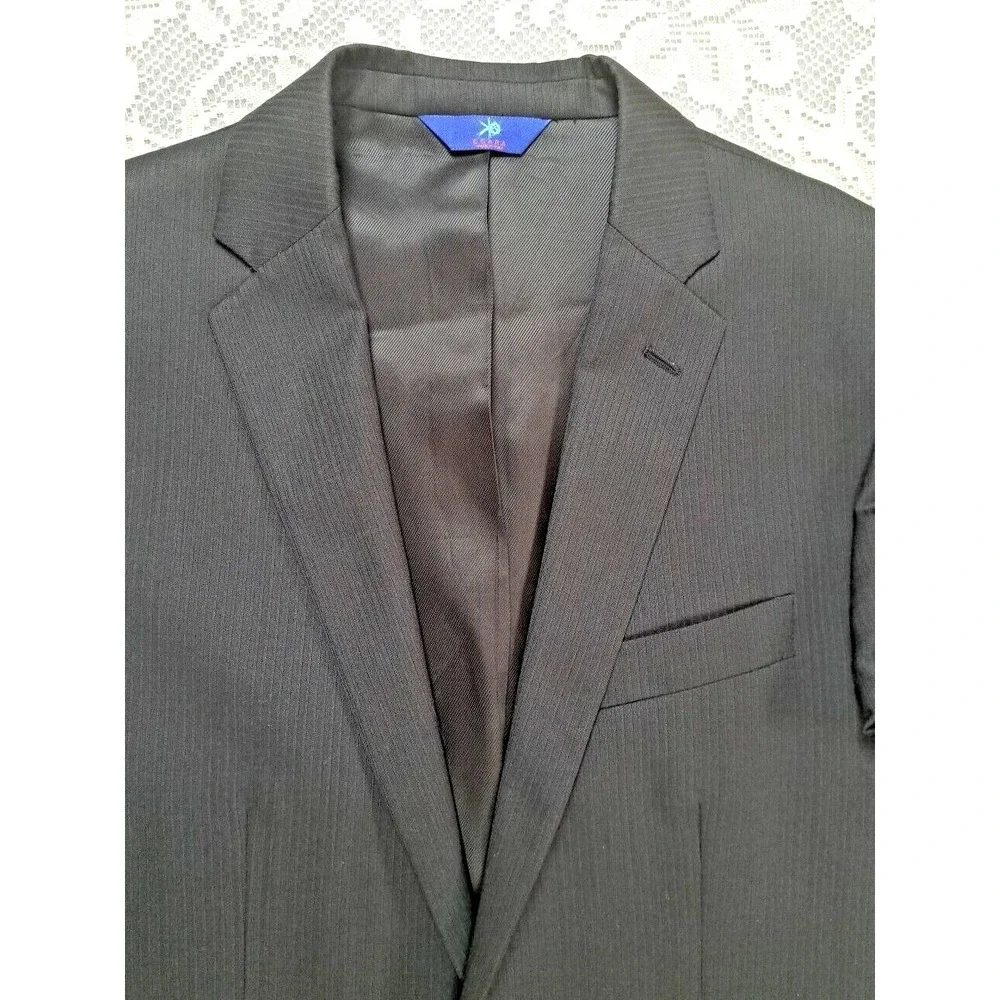 Egara Men's Black Jacket Slim Fit Blazer Coat 38 Long‎ Pre-owned Made In Italy